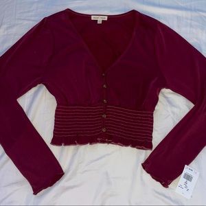MAROON FLOWY GOING OUT TOP